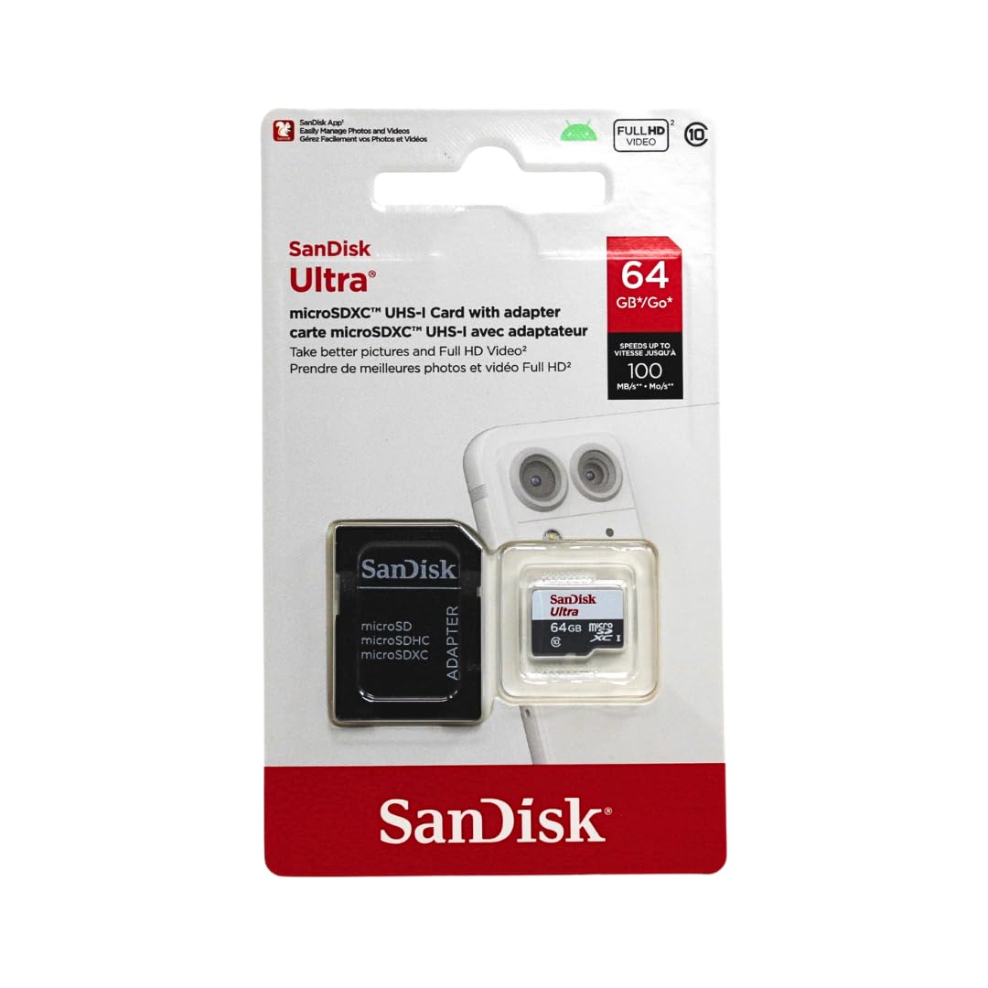 Cartao de Memoria Sandisk Ultra Microsdxc Uhs-I Card With Adapter – 64Gb