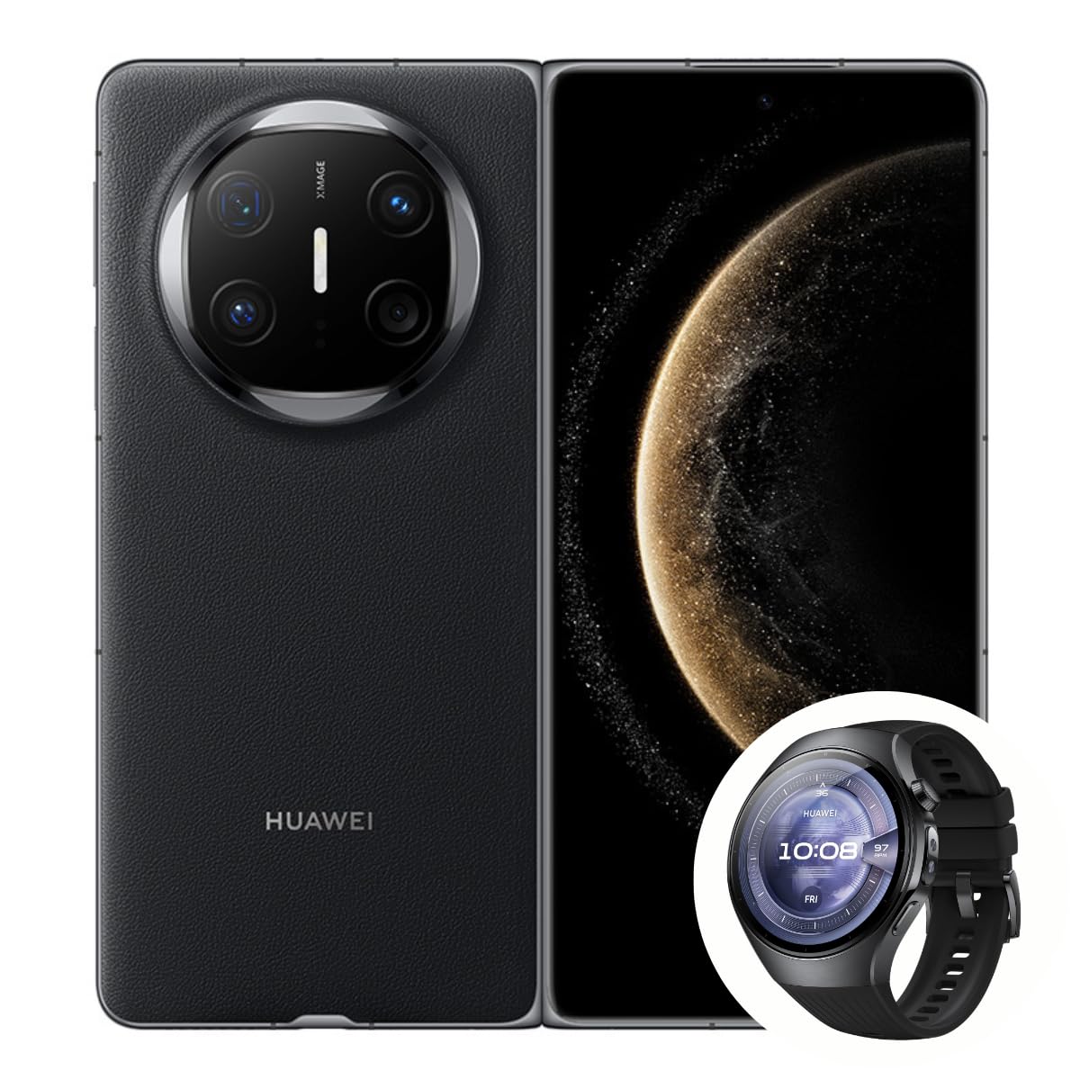 Celular Huawei Mate X6 12 Gb + 512 Gb Preto + Smartwatch Watch 5 Preto