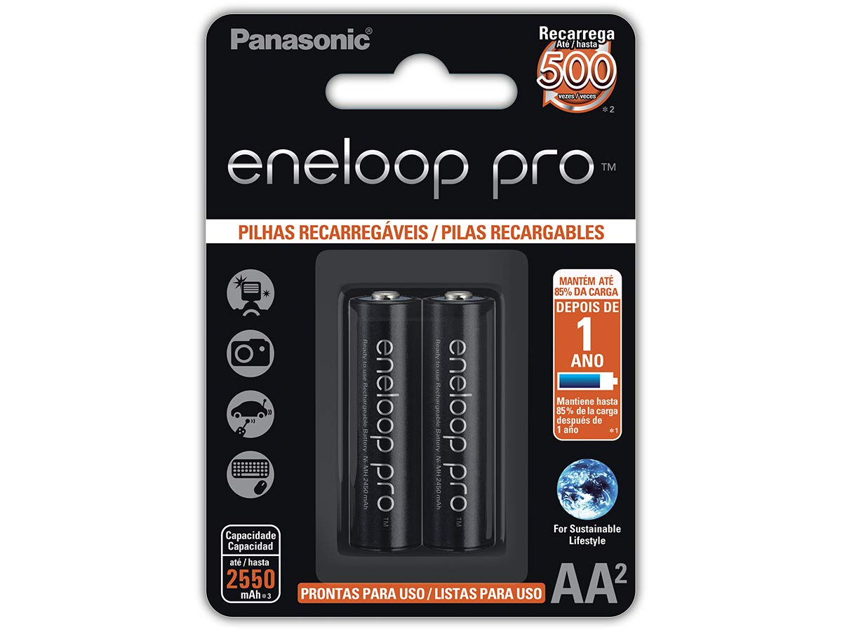 Pilha Recarregável PRO AA, Eneloop, BK-3HCCE/2BB