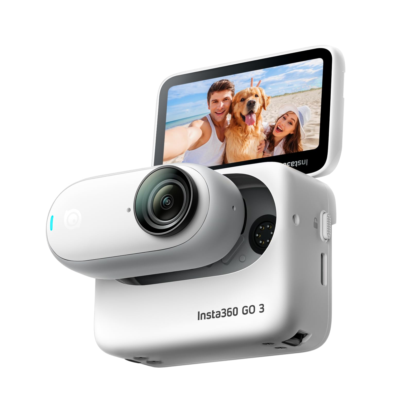 Insta360 GO 3 64 GB – Câmera Vlogging para criadores, Vloggers, mini câmera de ação com tela sensível ao toque, leve e portátil, POV mãos livres, montagem em qualquer lugar, estabilização,