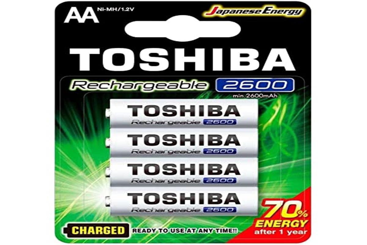 Pilha Recarregável AA 1,2V 2600mAh TNH6GAE TOSHIBA (Cartela com 4 unid.)