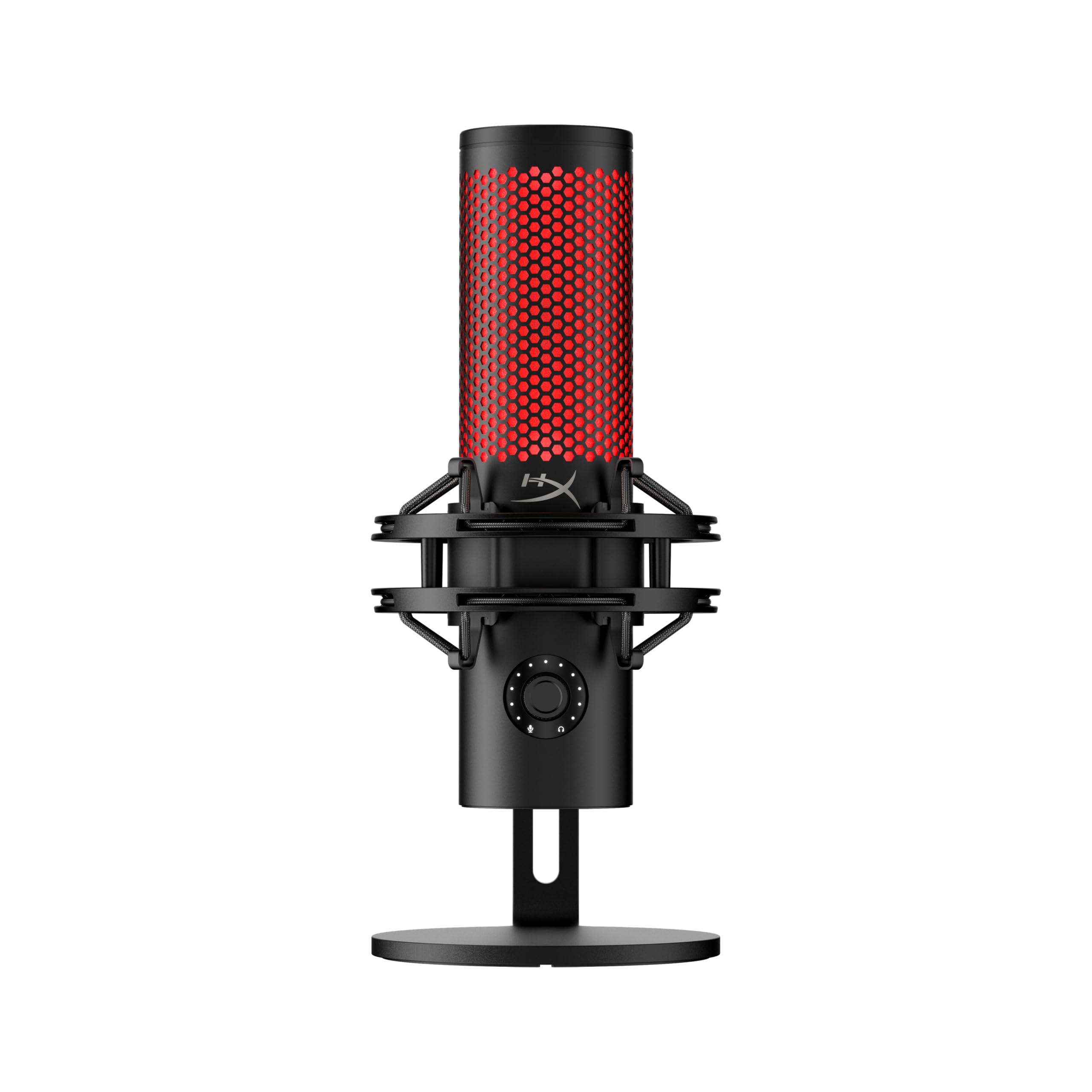 Microfone Condensador USB HyperX QuadCast 2 - Gravação em Alta Resolução para Streaming e Podcasts, com Controles Integrados, Suporte Antichoque Removível, 4 Padrões Polares, Preto (872V1AA)