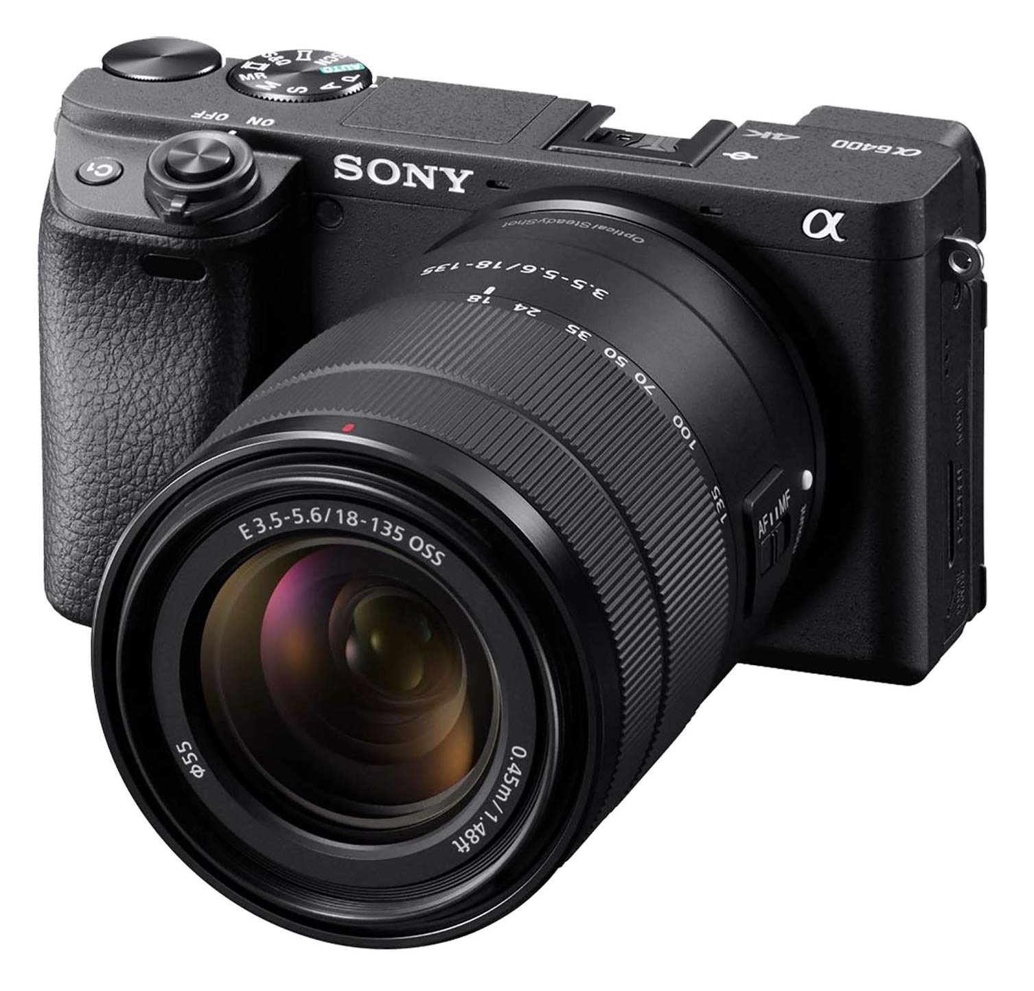Sony Câmera sem espelho Alpha a6400: Câmera digital compacta APS-C com lente intercambiável com foco automático em tempo real, vídeo 4K, tela flip e câmeras compatíveis com montagem E ILCE-6400M/B