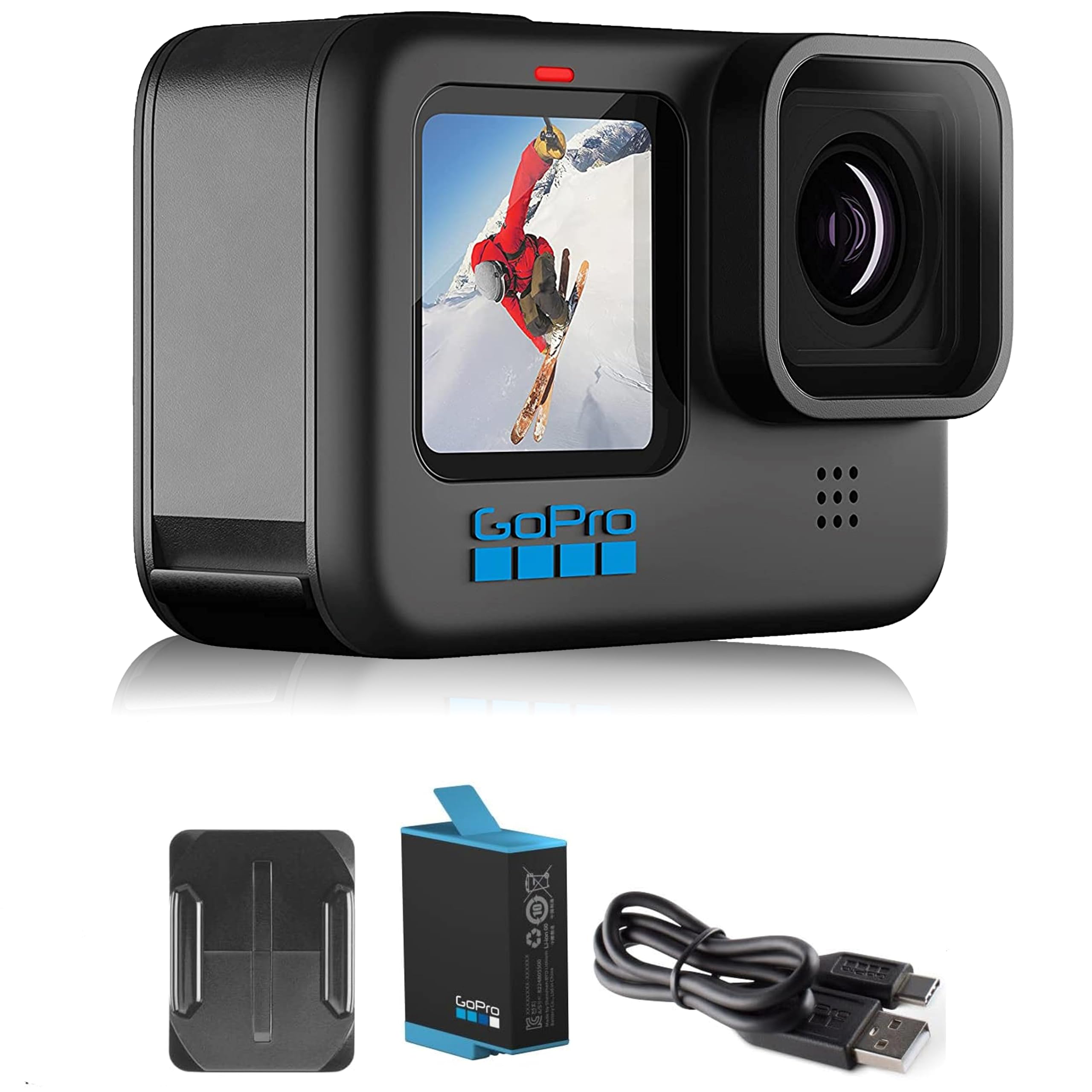 GoPro HERO10 Black- E-Commerce Embalagem - Câmera de ação à prova d'água com LCD frontal e telas traseiras sensíveis ao toque, vídeo Ultra HD 5.3K60